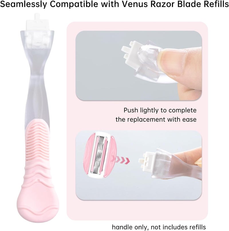 TEITEAI 2 Pack Replacement Razor Handle Compatible with Venus only, Pink - Image 2